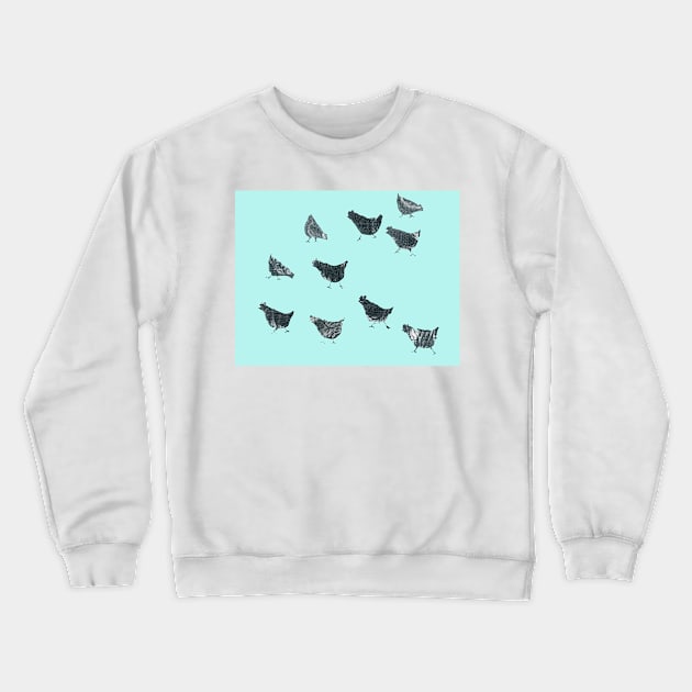 Robin egg chooks Crewneck Sweatshirt by FJBourne